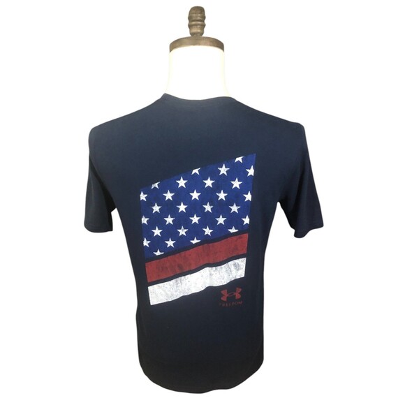 Under Armour Freedom Flag Shirt Mens Navy Blue Small - Picture 2 of 6
